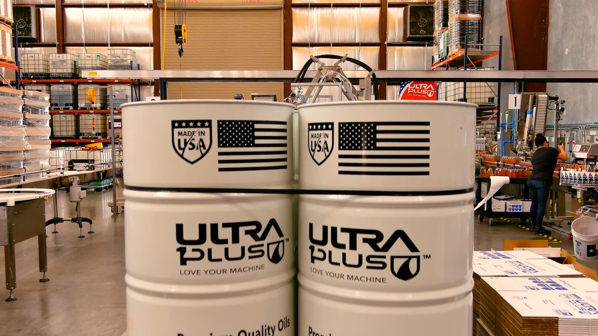 Ultra1Plus lubricant drums manufactured in the USA