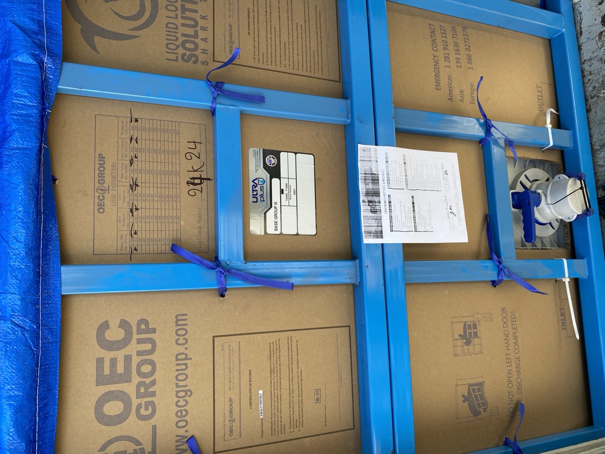 Flexibag bulk container packaging for international lubricant export